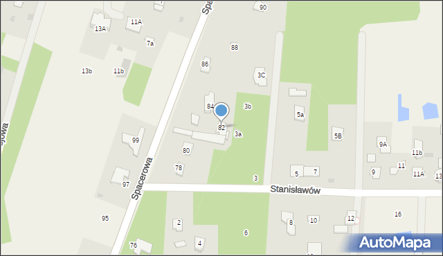 Stanisławów, Spacerowa, 82, mapa Stanisławów