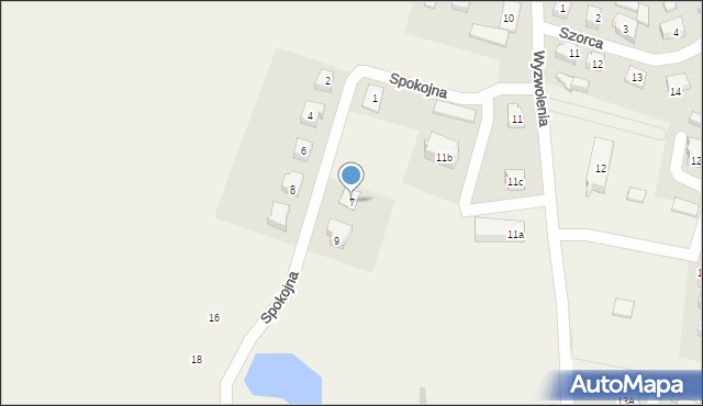 Stara Kiszewa, Spokojna, 7, mapa Stara Kiszewa