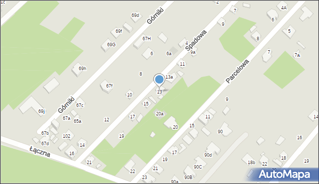 Starachowice, Spadowa, 13, mapa Starachowic