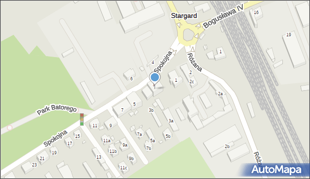 Stargard, Spokojna, 3c, mapa Stargard