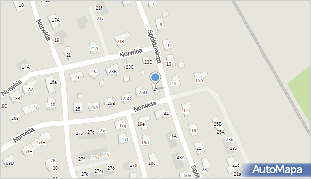 Stargard, Spółdzielcza, 42, mapa Stargard