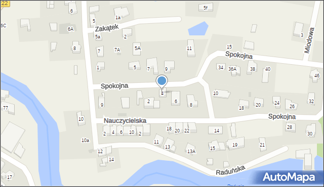 Straszyn, Spokojna, 4, mapa Straszyn