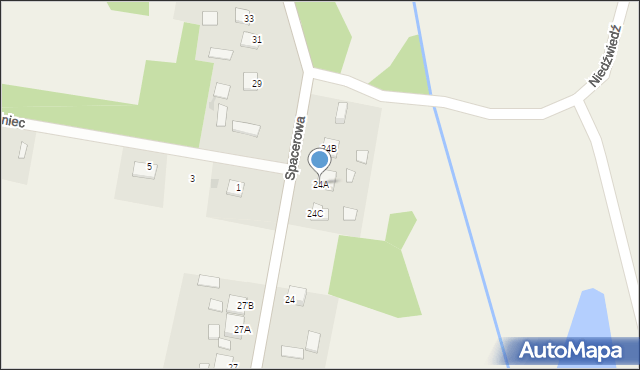 Strawczyn, Spacerowa, 24A, mapa Strawczyn