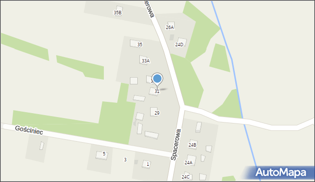 Strawczyn, Spacerowa, 31, mapa Strawczyn