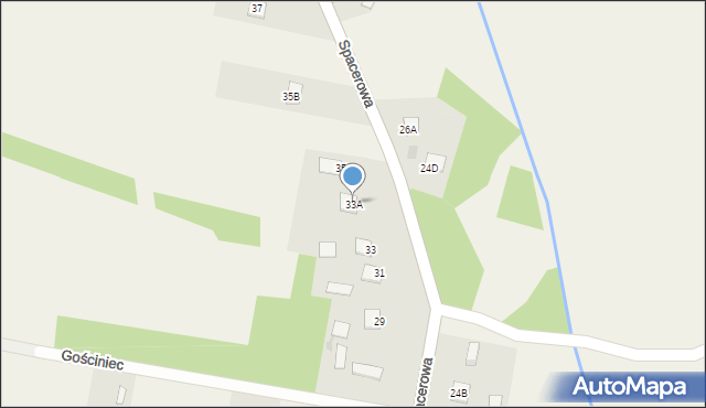 Strawczyn, Spacerowa, 33A, mapa Strawczyn