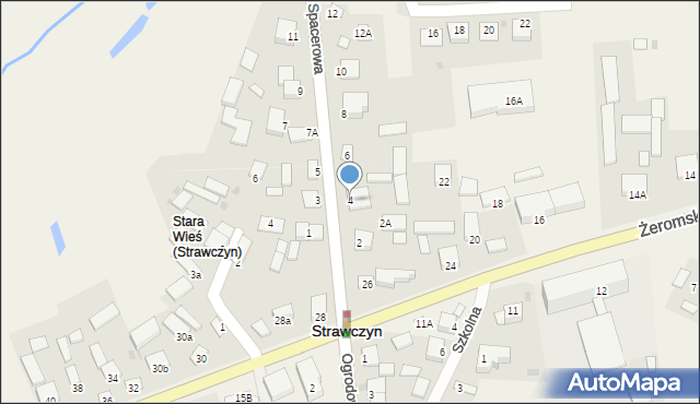 Strawczyn, Spacerowa, 4, mapa Strawczyn