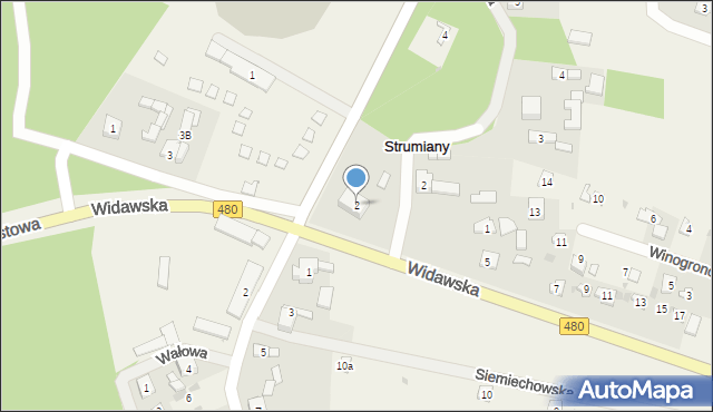 Strumiany, Spacerowa, 2, mapa Strumiany