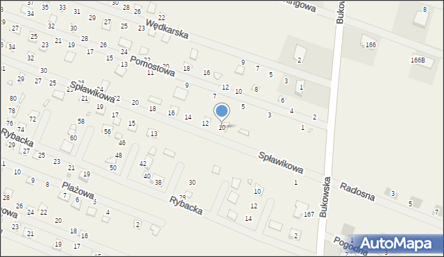 Strykowo, Spławikowa, 10, mapa Strykowo