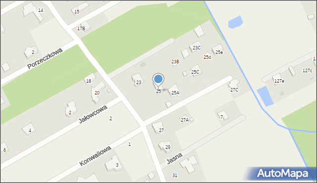 Strzeniówka, Spacerowa, 25, mapa Strzeniówka