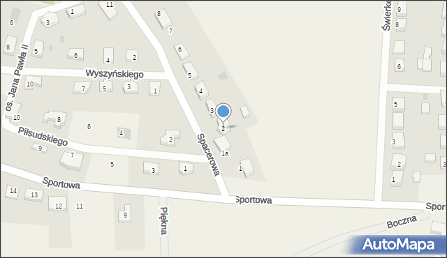 Subkowy, Spacerowa, 2, mapa Subkowy