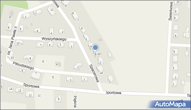 Subkowy, Spacerowa, 3, mapa Subkowy