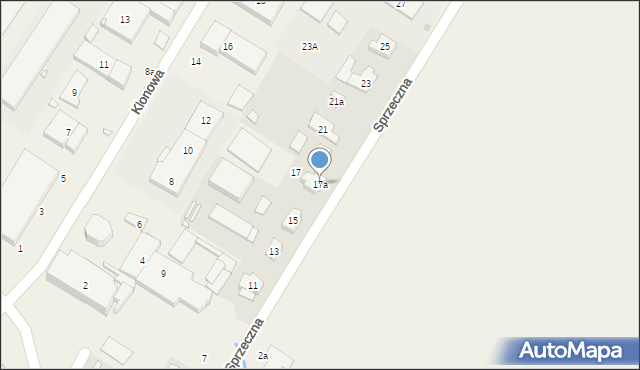 Suchy Las, Sprzeczna, 17a, mapa Suchy Las