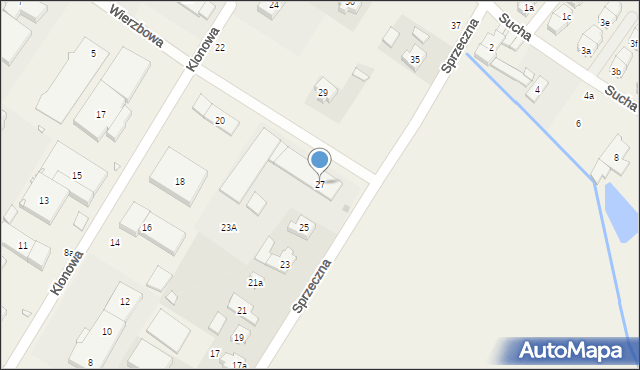 Suchy Las, Sprzeczna, 27, mapa Suchy Las