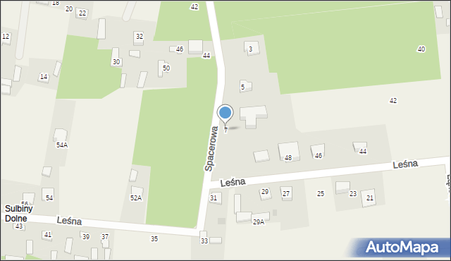 Sulbiny, Spacerowa, 7, mapa Sulbiny
