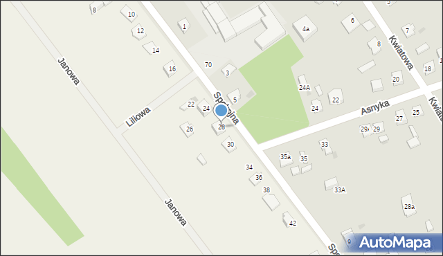 Sulbiny, Spokojna, 28, mapa Sulbiny