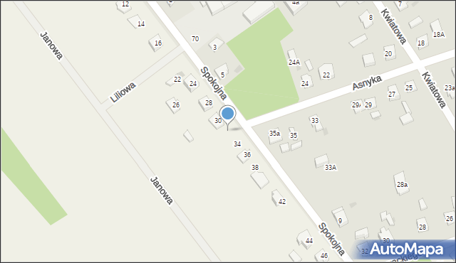 Sulbiny, Spokojna, 32, mapa Sulbiny