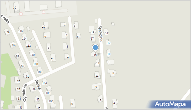 Sulęcin, Spokojna, 15, mapa Sulęcin