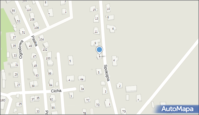 Sulęcin, Spokojna, 7, mapa Sulęcin