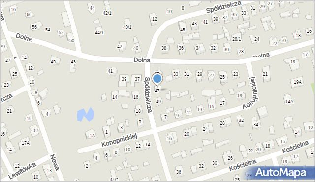 Supraśl, Spółdzielcza, 47, mapa Supraśl