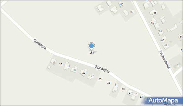 Suszec, Spokojna, 18a, mapa Suszec
