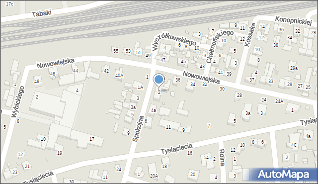 Swarzędz, Spokojna, 2, mapa Swarzędz