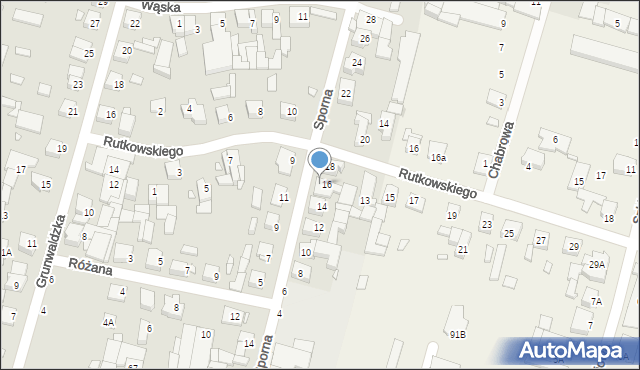 Swarzędz, Sporna, 16A, mapa Swarzędz