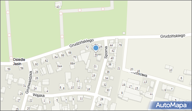 Swarzędz, Sporna, 23, mapa Swarzędz