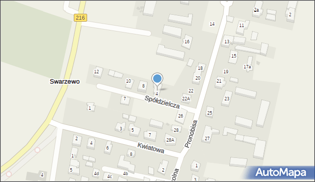 Swarzewo, Spółdzielcza, 6, mapa Swarzewo