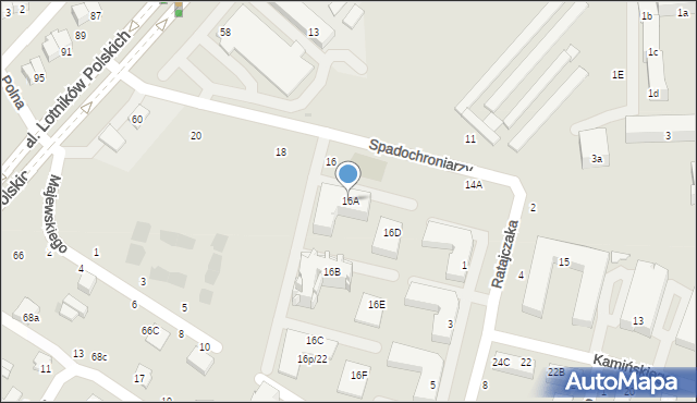 Świdnik, Spadochroniarzy, 16A, mapa Świdnika