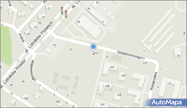 Świdnik, Spadochroniarzy, 18, mapa Świdnika