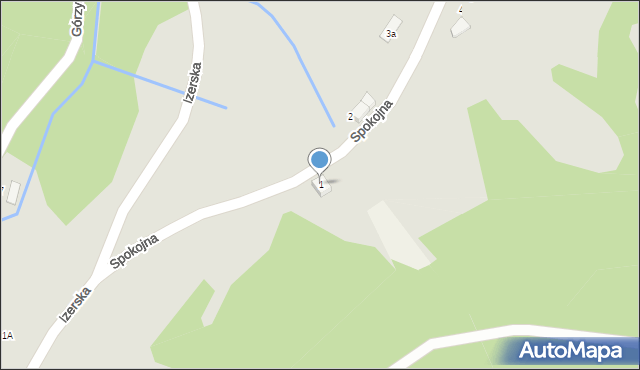 Świeradów-Zdrój, Spokojna, 1, mapa Świeradów-Zdrój