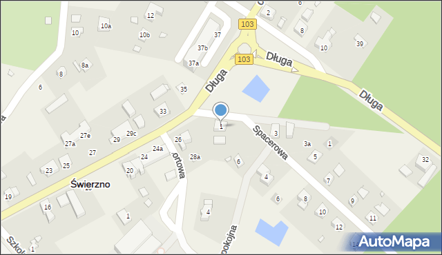 Świerzno, Spacerowa, 1, mapa Świerzno