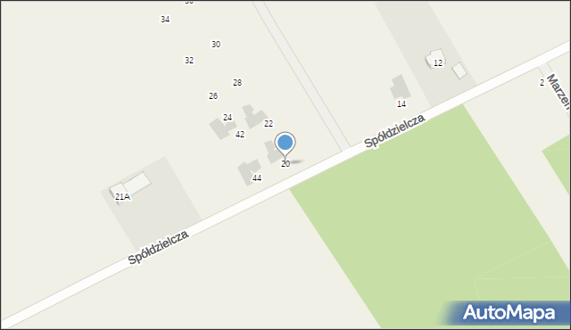 Szadki, Spółdzielcza, 20, mapa Szadki