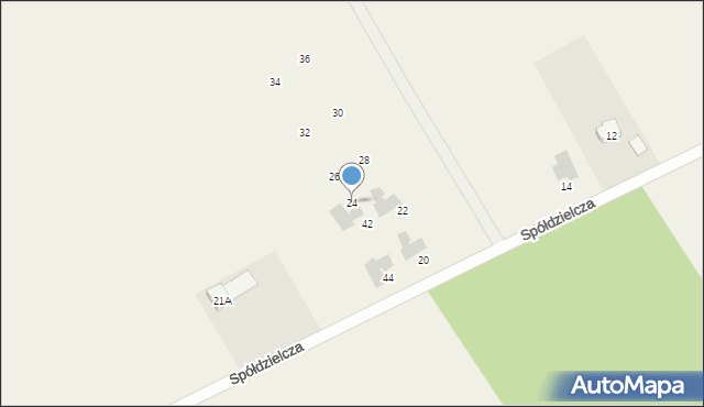 Szadki, Spółdzielcza, 24, mapa Szadki