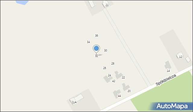 Szadki, Spółdzielcza, 32, mapa Szadki