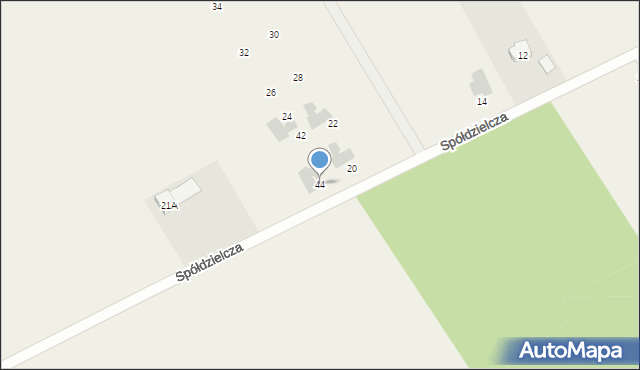 Szadki, Spółdzielcza, 44, mapa Szadki