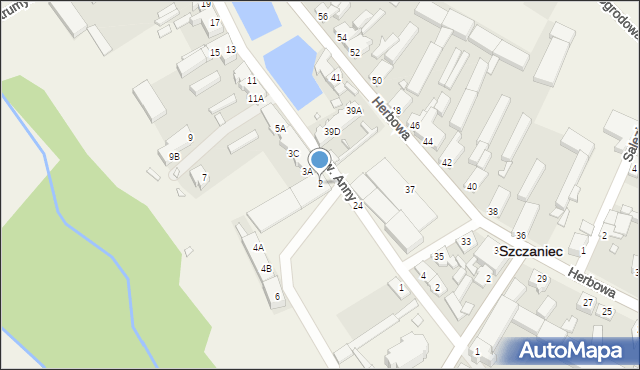 Szczaniec, Spichlerzowa, 2, mapa Szczaniec