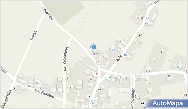 Szczaniec, Spokojna, 4, mapa Szczaniec