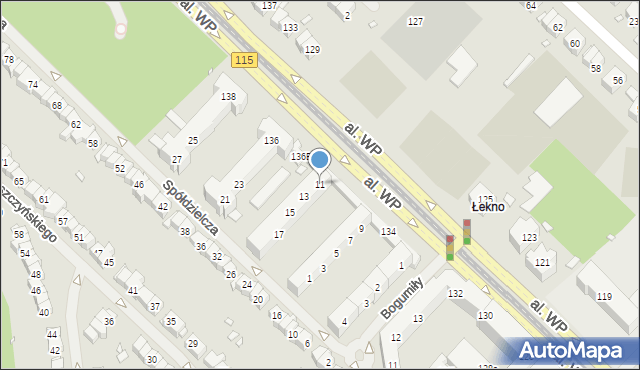 Szczecin, Spółdzielcza, 11, mapa Szczecina