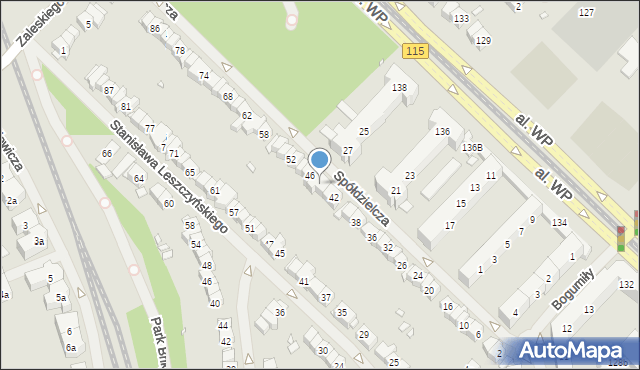 Szczecin, Spółdzielcza, 44, mapa Szczecina