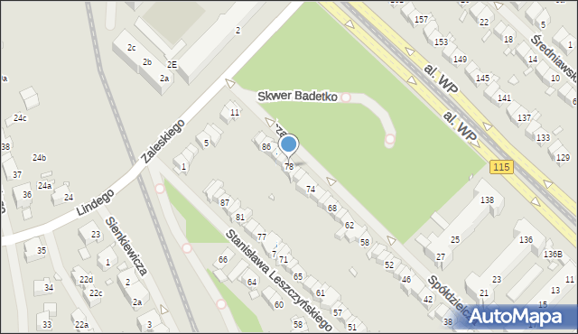 Szczecin, Spółdzielcza, 78, mapa Szczecina