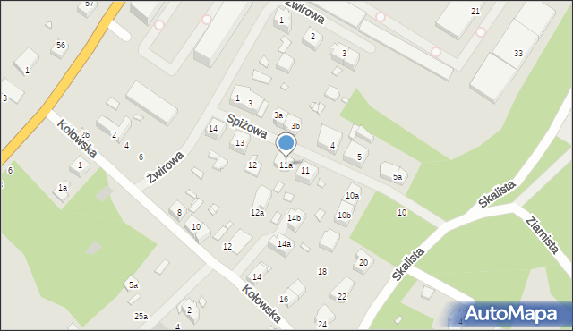 Szczecin, Spiżowa, 11a, mapa Szczecina