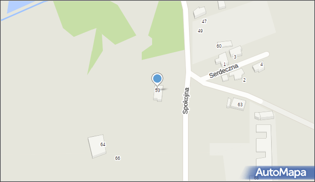 Szczecin, Spokojna, 53, mapa Szczecina