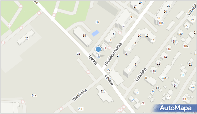 Szczecin, Spiska, 31, mapa Szczecina