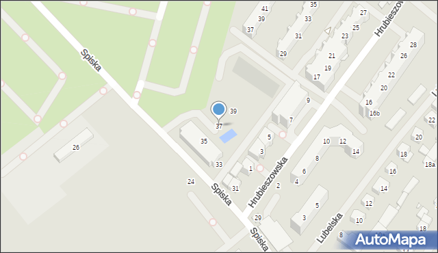 Szczecin, Spiska, 37, mapa Szczecina