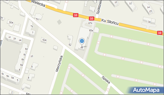 Szczecin, Spiska, 49, mapa Szczecina