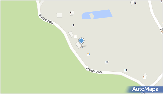 Szczecinek, Spacerowa, 13, mapa Szczecinek