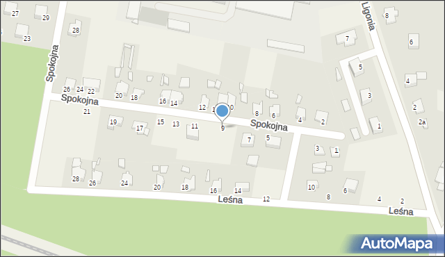 Szymiszów, Spokojna, 9, mapa Szymiszów