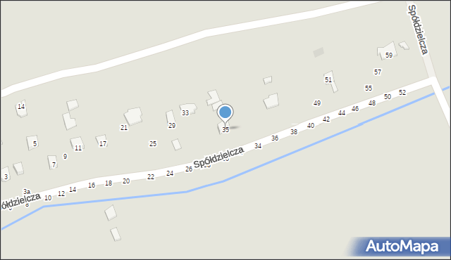 Tarnobrzeg, Spółdzielcza, 35, mapa Tarnobrzegu