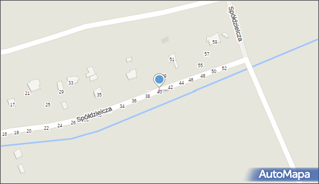 Tarnobrzeg, Spółdzielcza, 40, mapa Tarnobrzegu